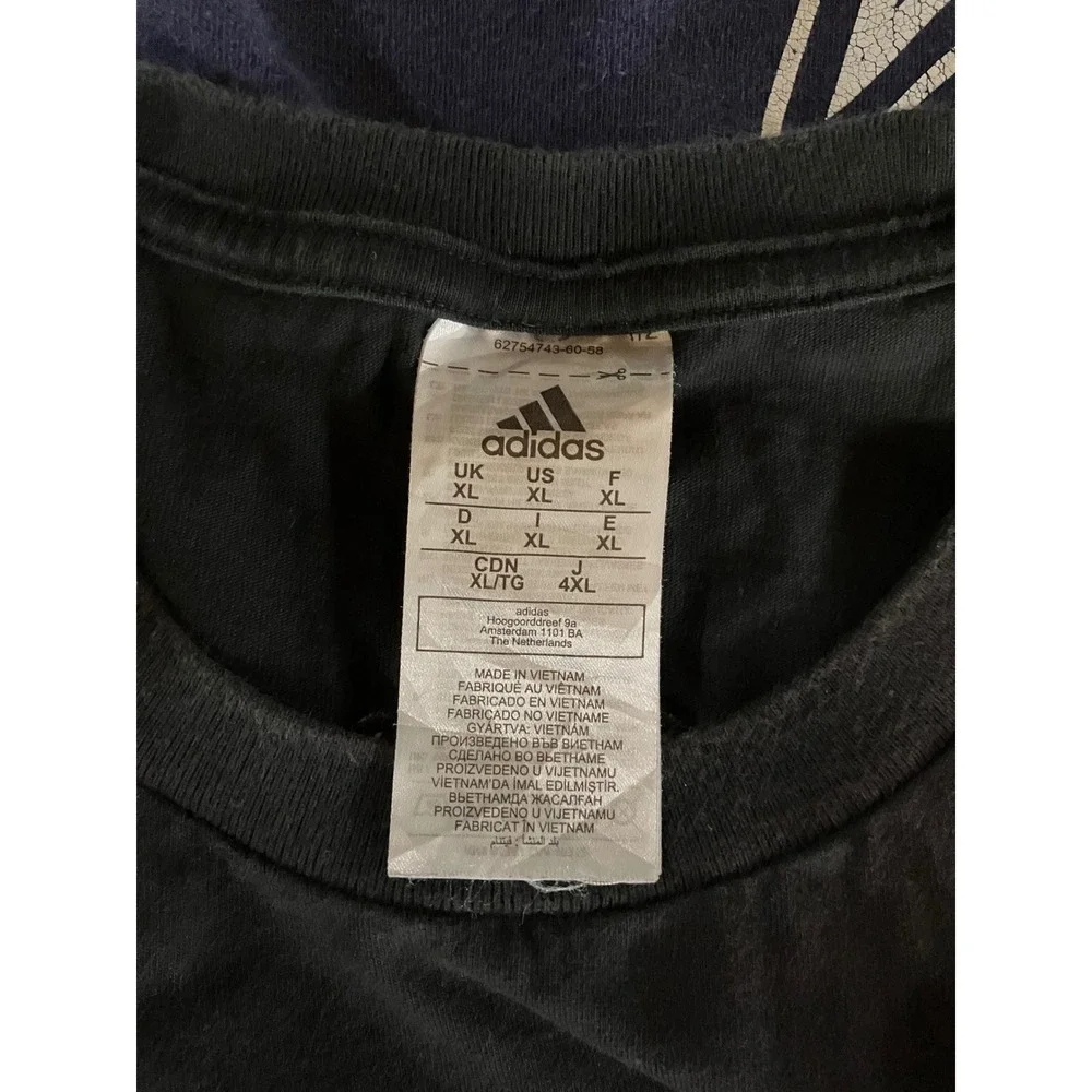 Adidas L/S Shirt Men XL Black Graphic Badge of Sport Logo Tee Baggy Thrashed